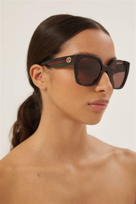 gucci havana glasses|gucci brown havana oversized sunglasses.